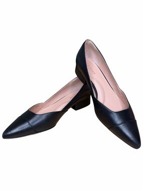 Cole Haan Black Leather Cap Toe Low Block Heel Pumps Women’s Size 7B Office
